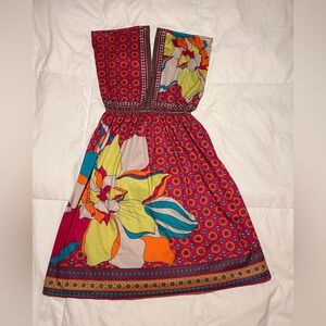 Flying Tomato Multicolor Sleeveless Floral V-Neck Mini Dress Size Small